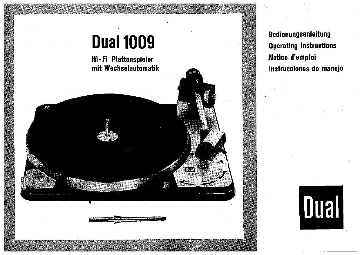 Dual 1009 Owners Manual