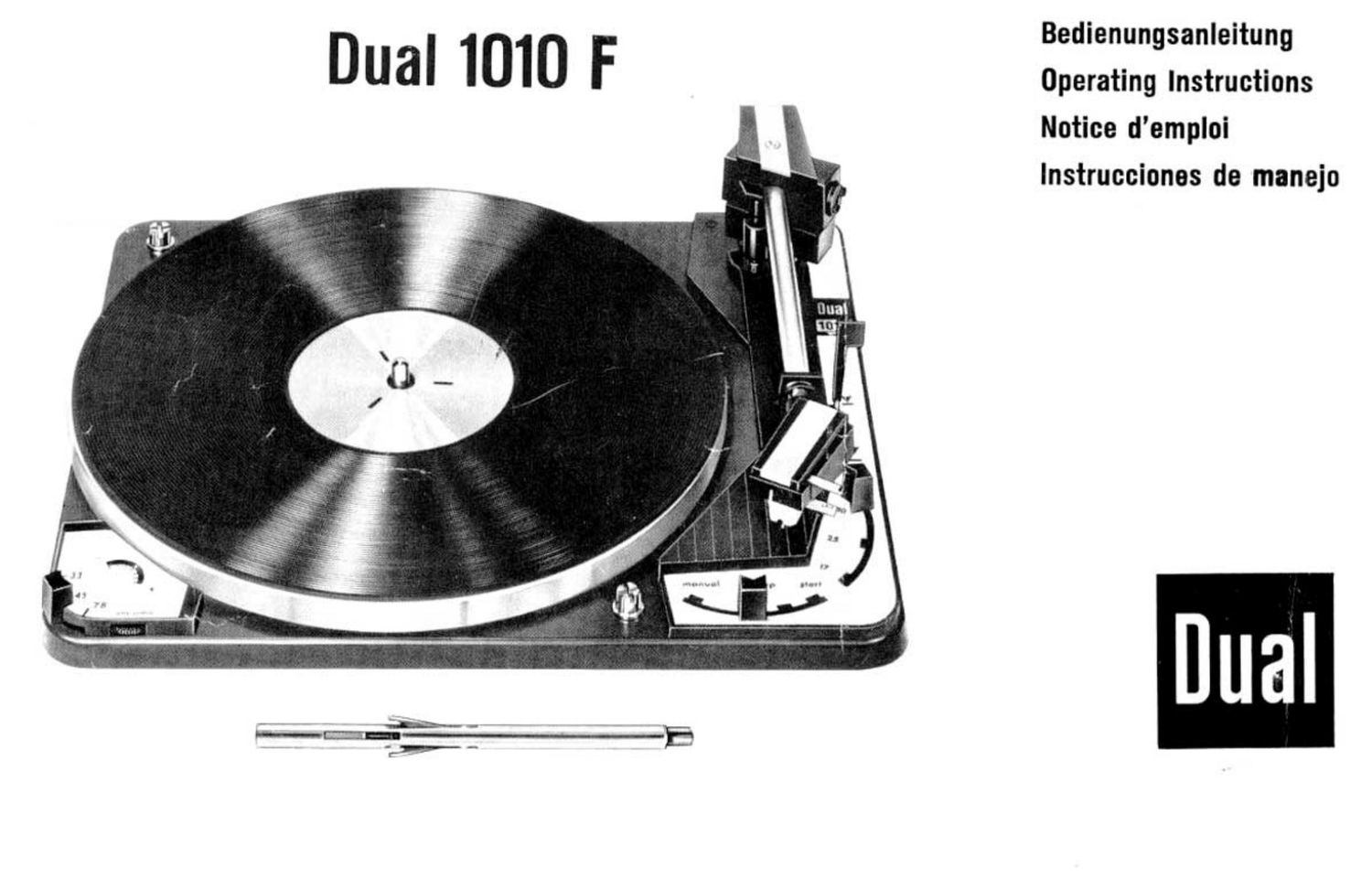 Dual 1010 F Owners Manual