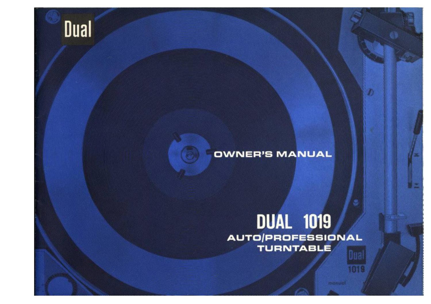 Dual 1019 Owners Manual
