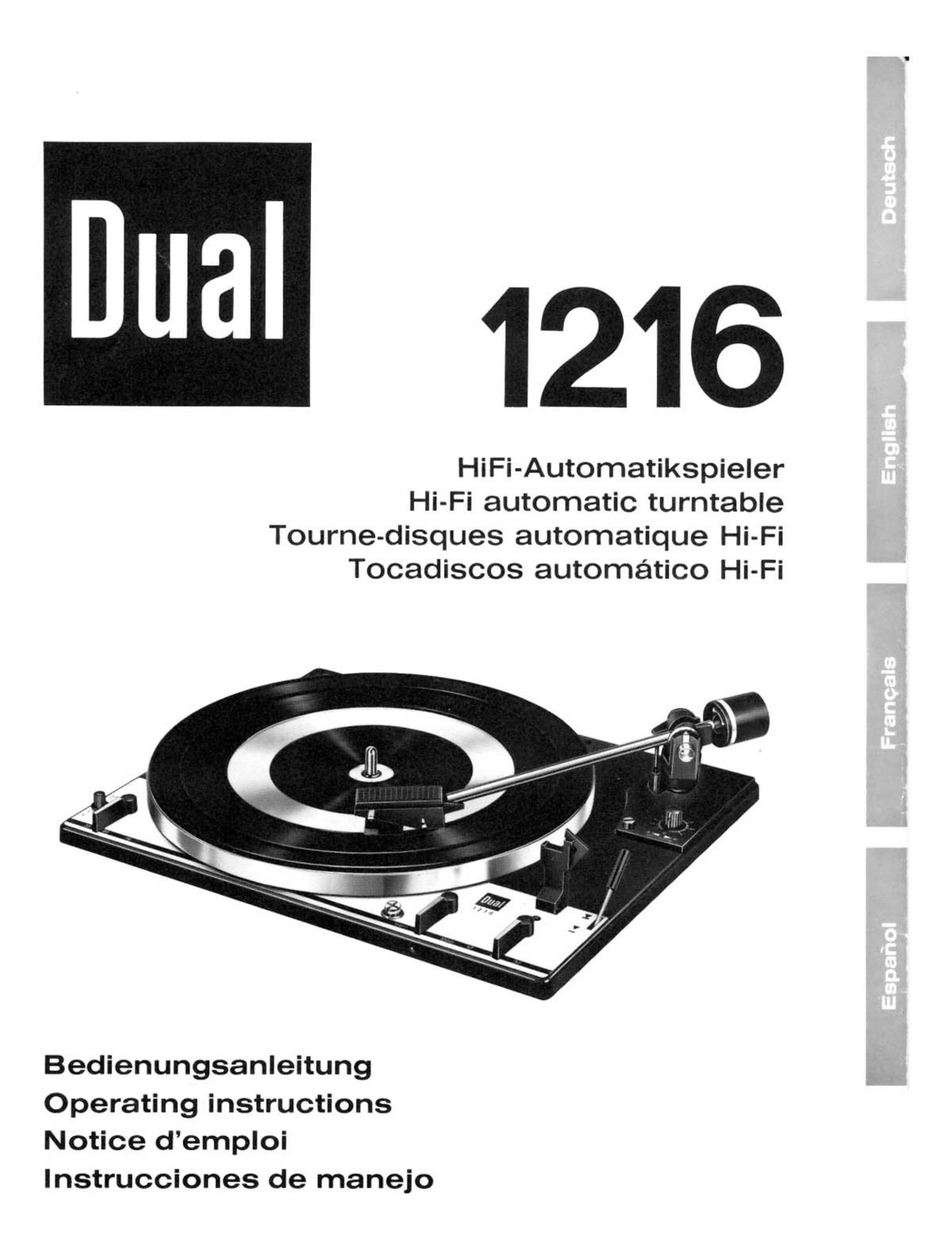 Dual Service Manual für 1216  Copy 