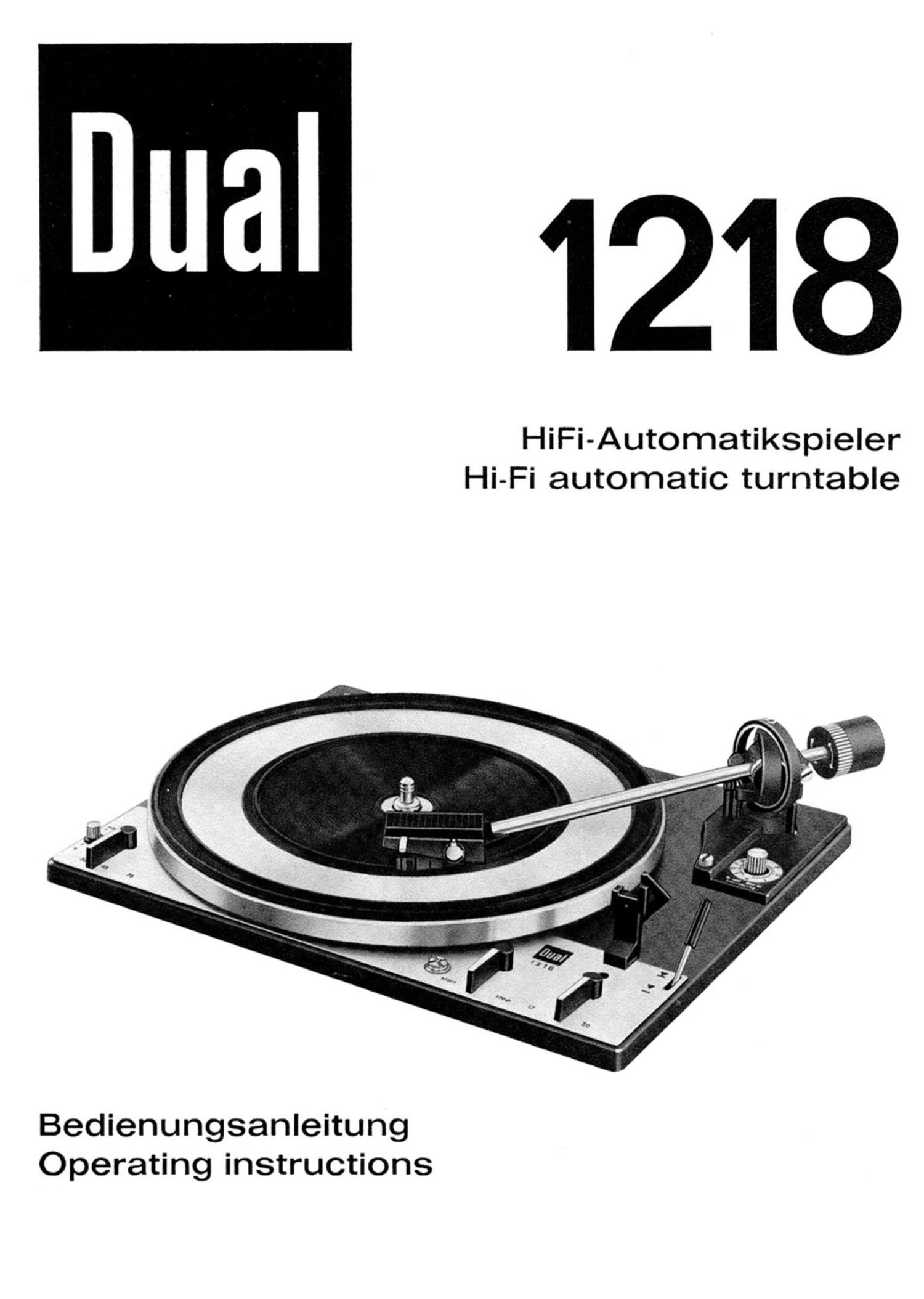 Dual 1218 Owners Manual