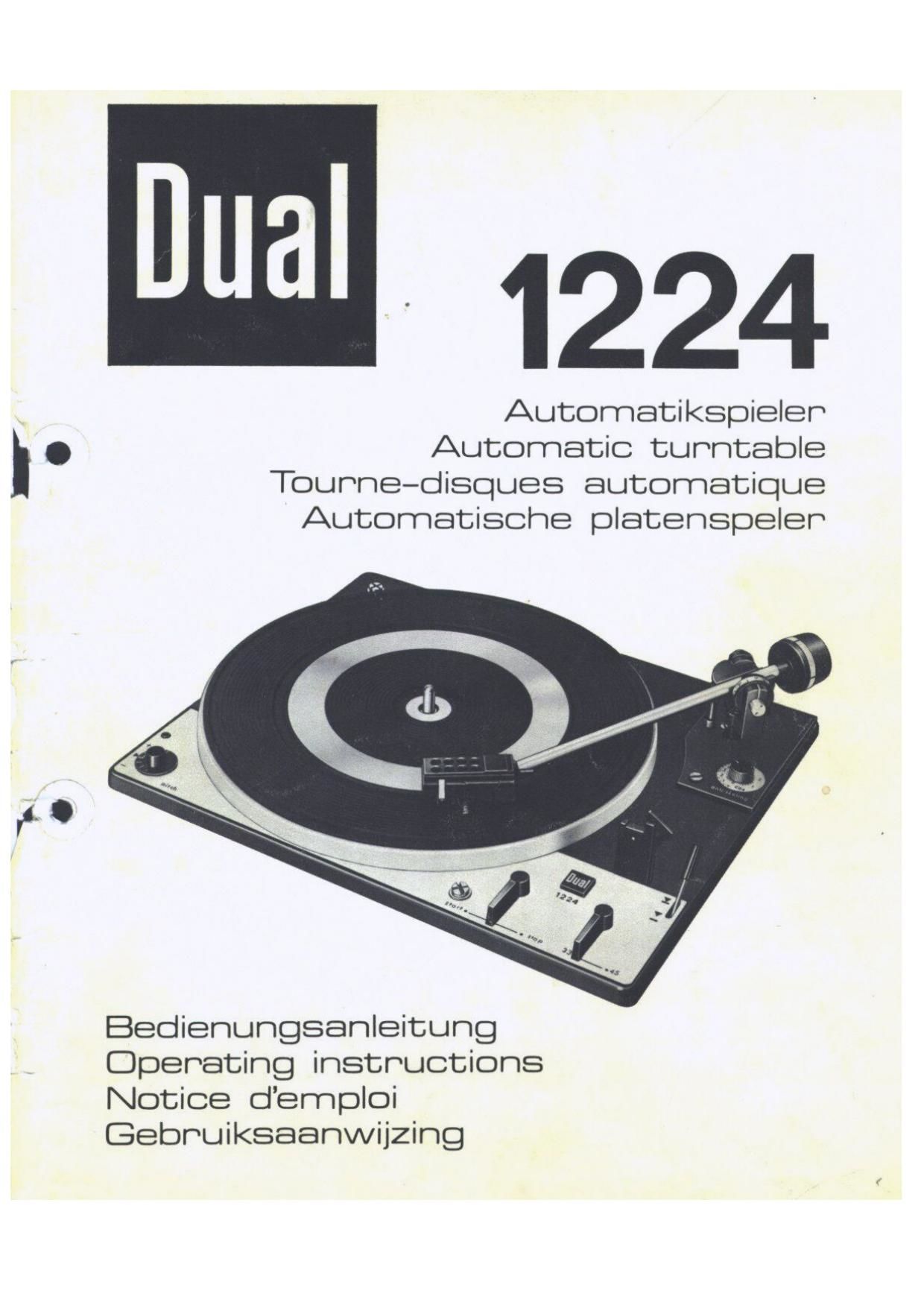 Dual 1224 Owners Manual
