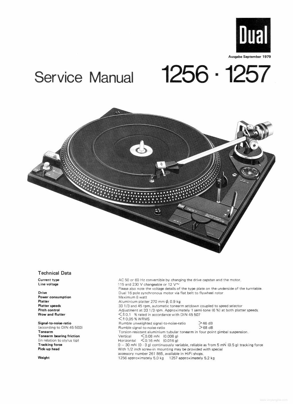 dual 1256 1257 turntable