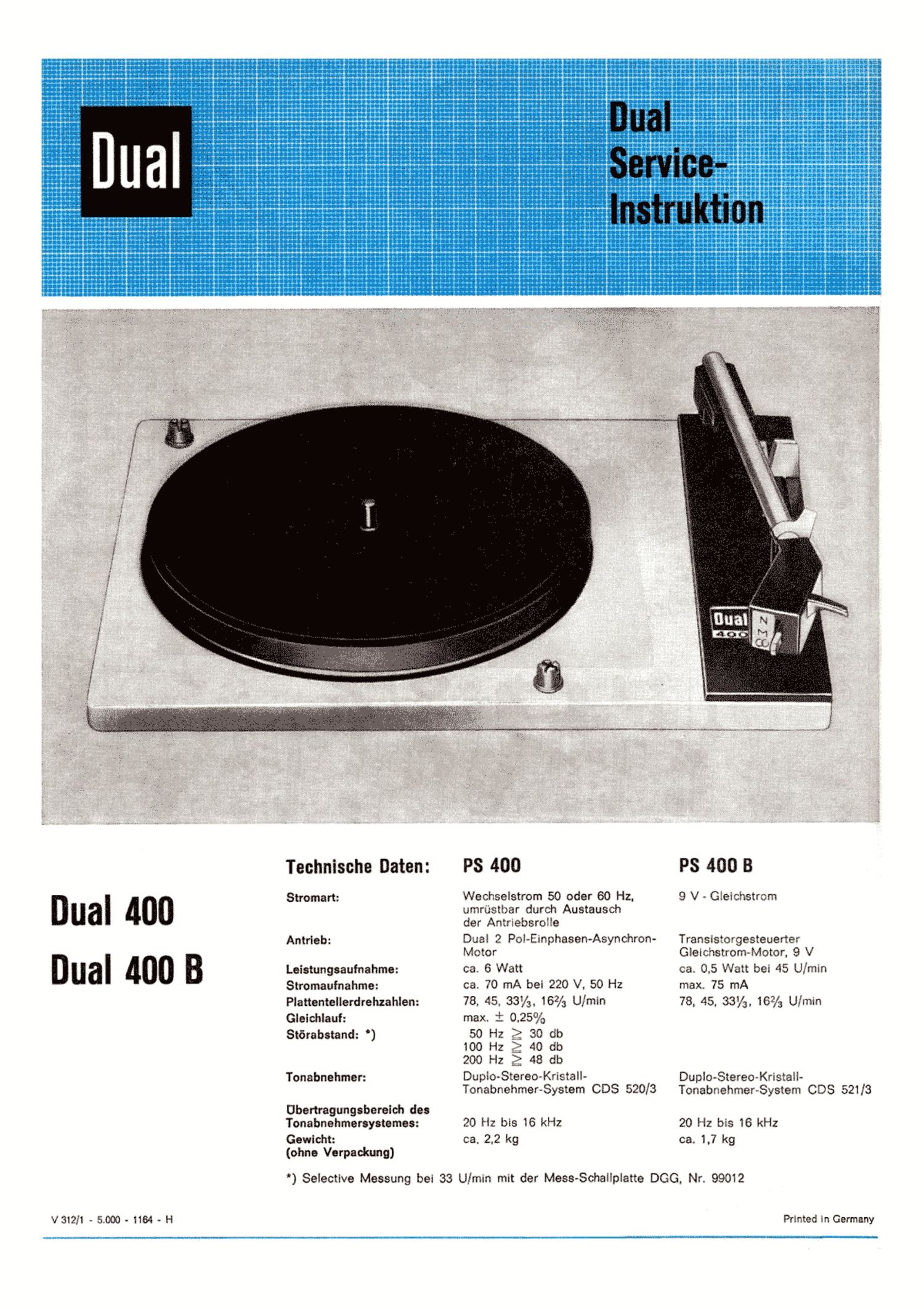 Dual 400 B Service Manual