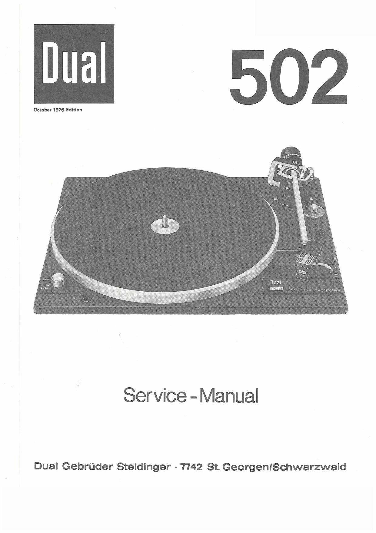 Dual 502 Service Manual
