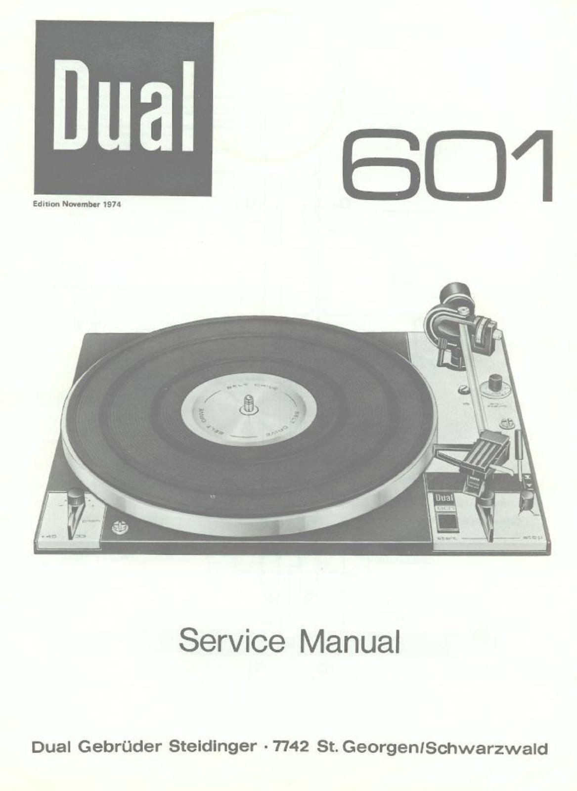 Dual 601 Service Manual