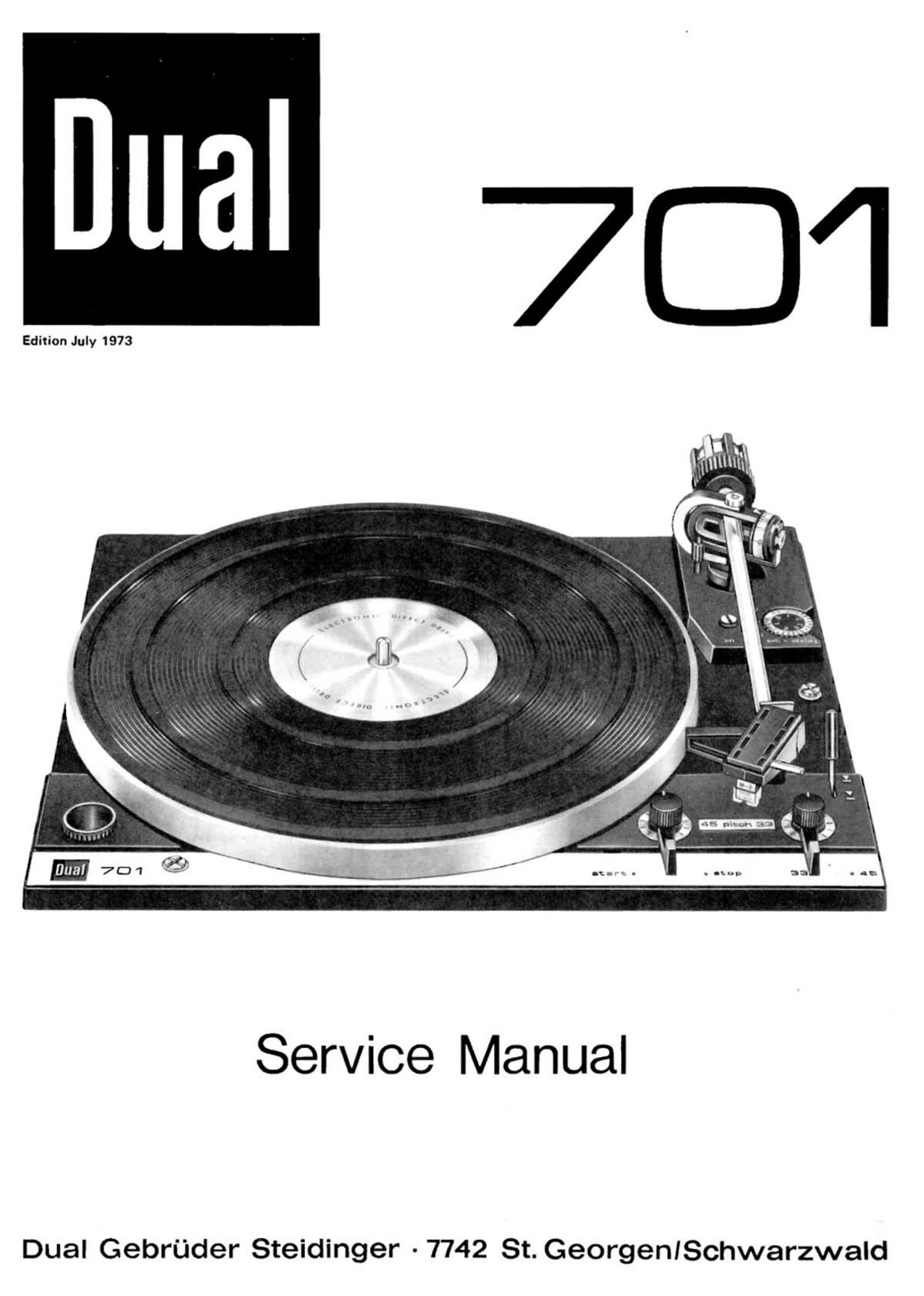 Dual 701 Service Manual