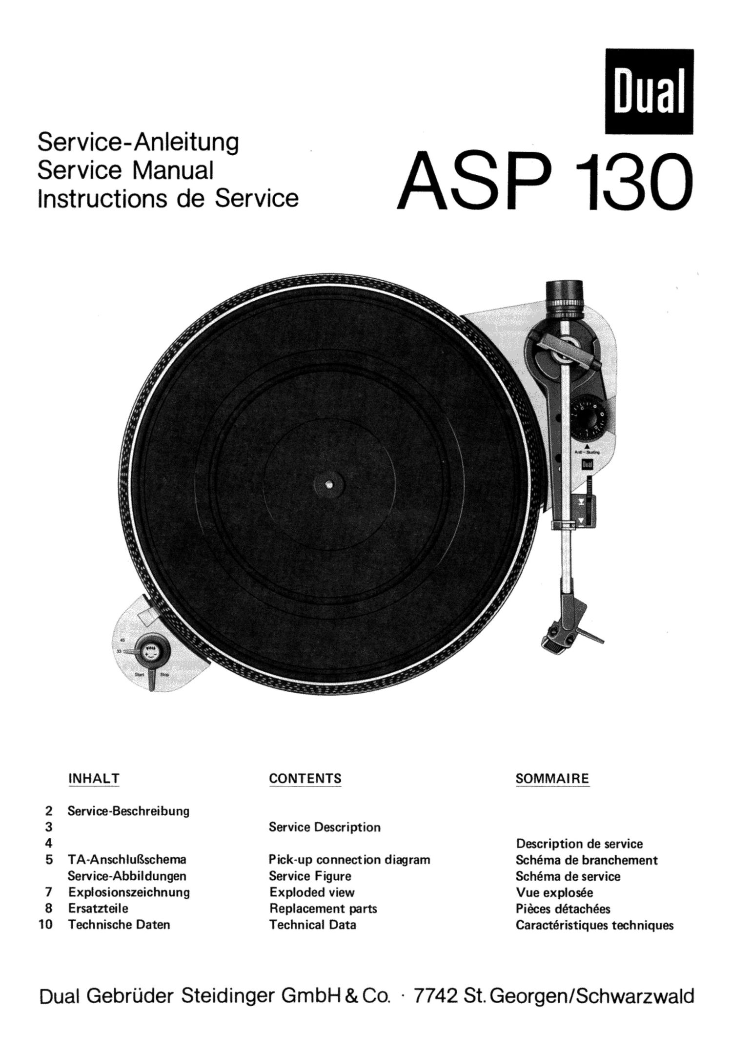Dual ASP 130 Service Manual