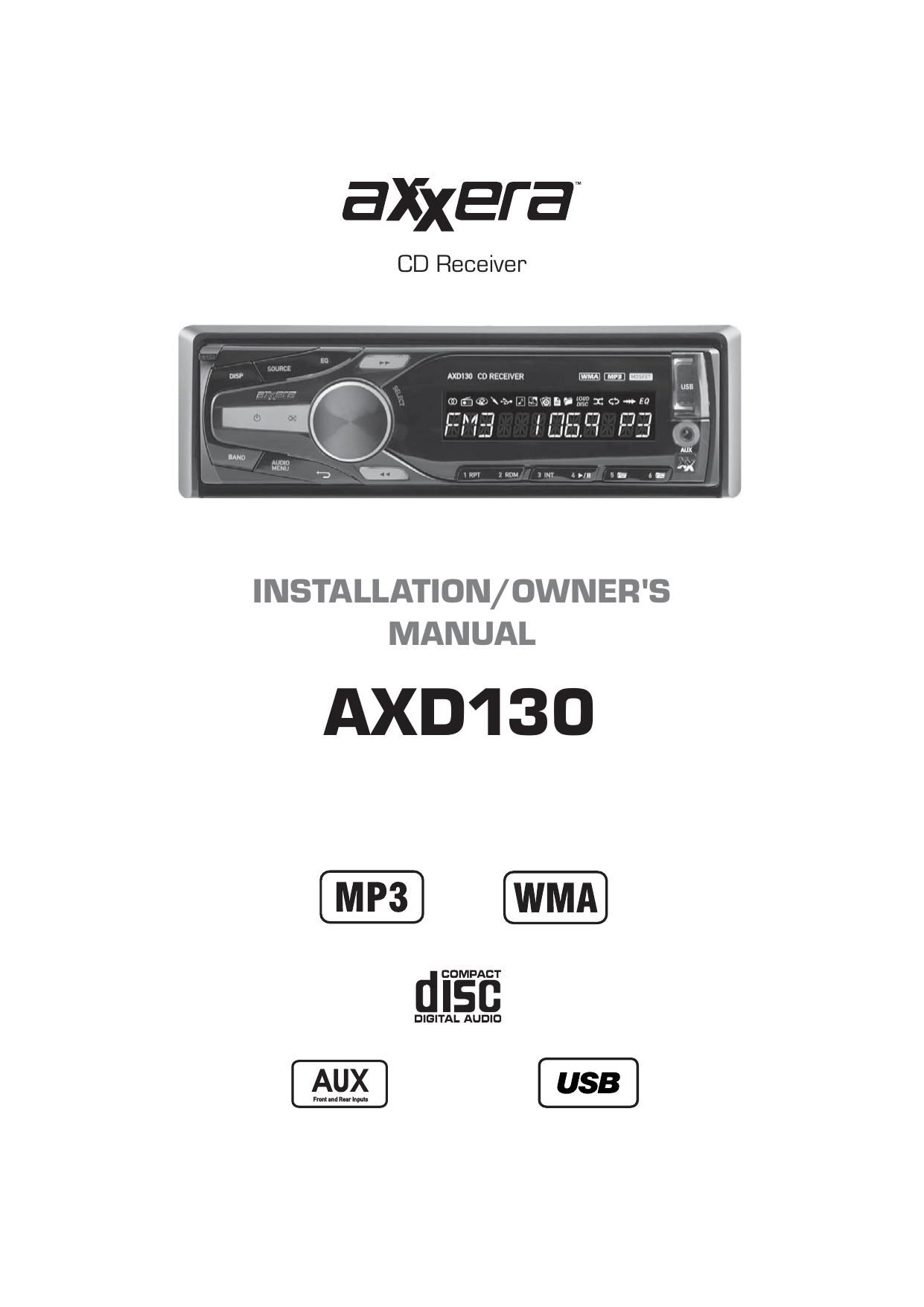 Dual Axxera AXD 130 Owners Manual