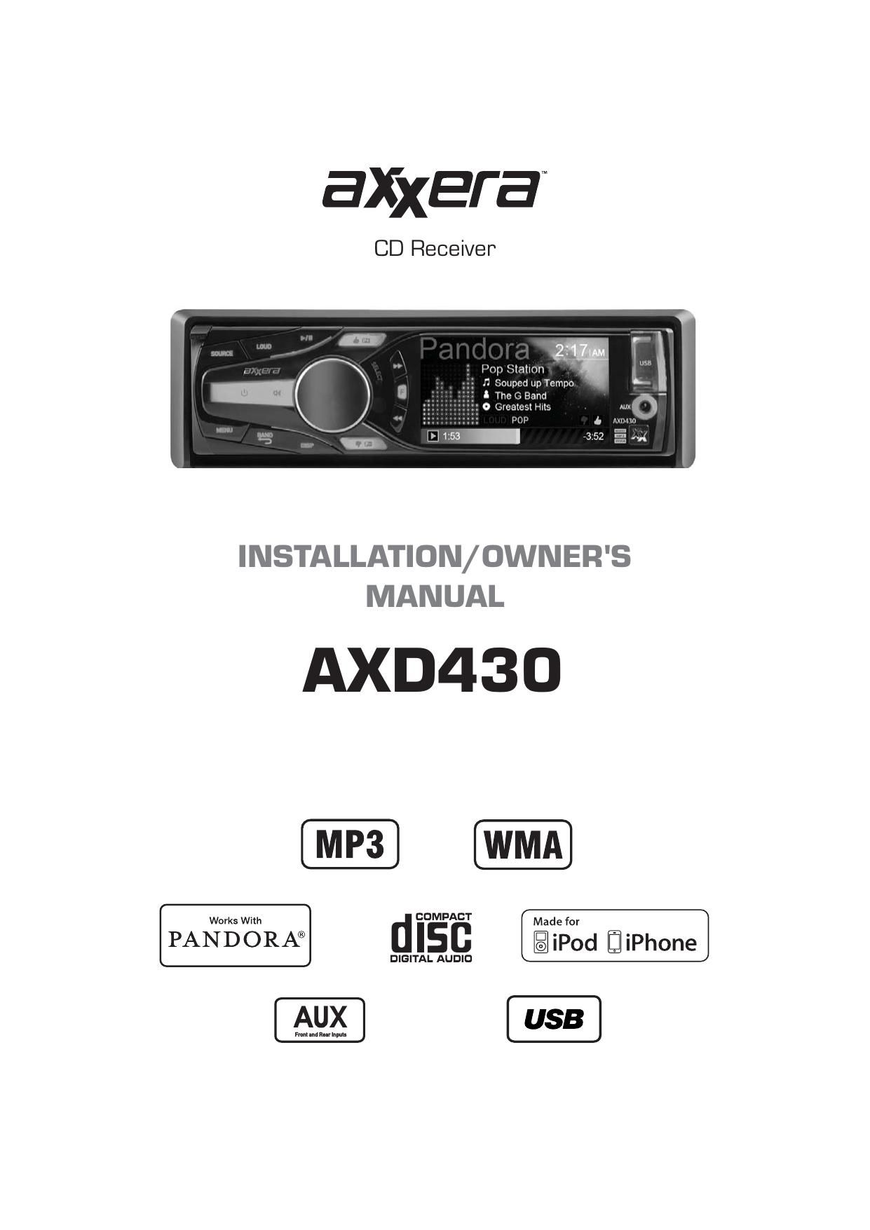 Dual Axxera AXD 430 Owners Manual