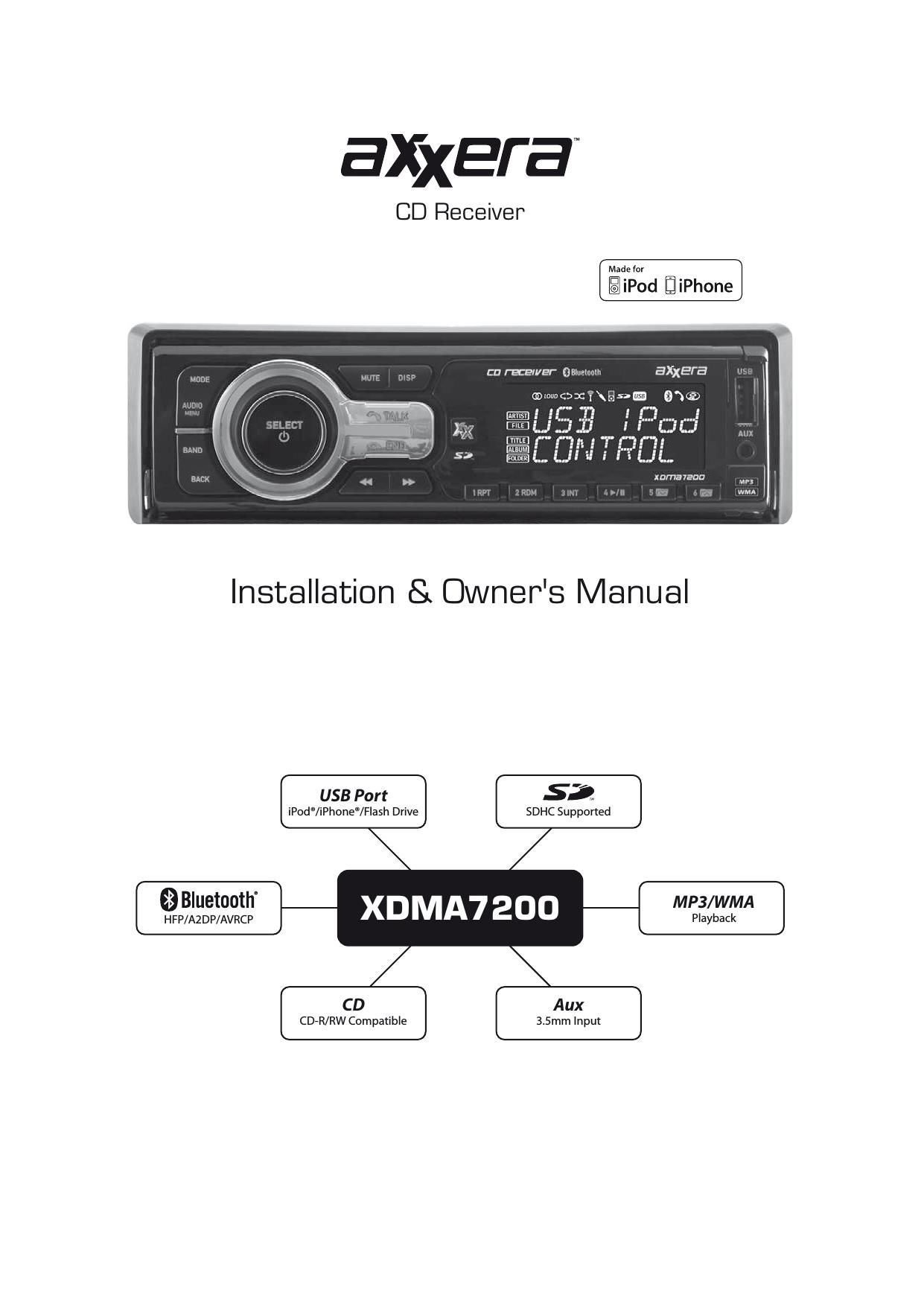 Dual Axxera XDMA 7200 Owners Manual