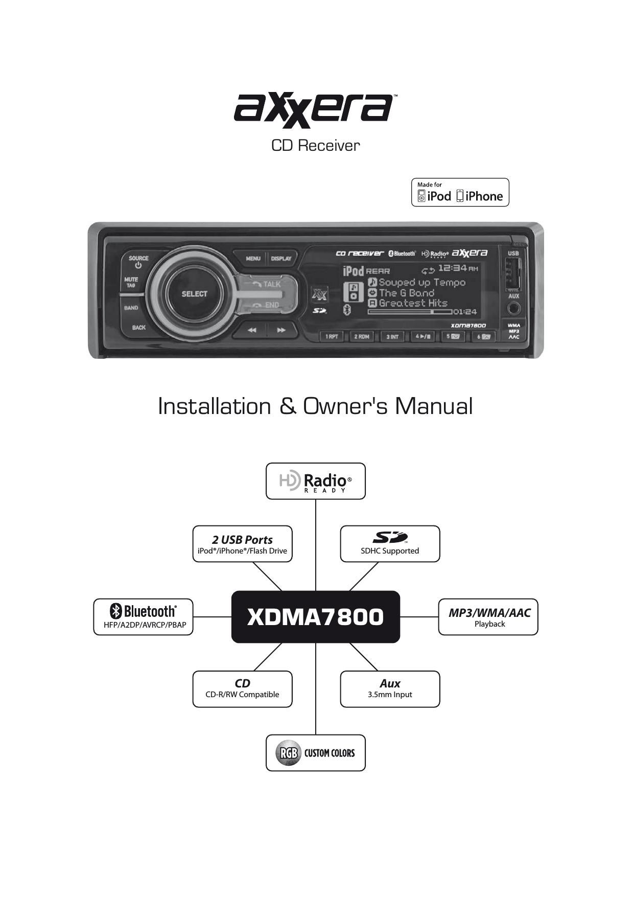 Dual Axxera XDMA 7800 Owners Manual