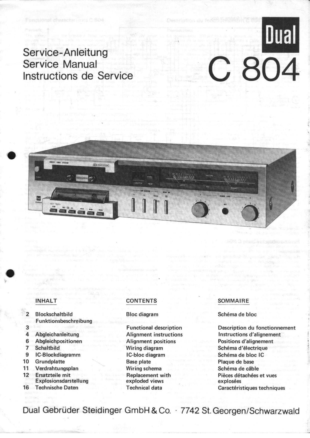 Dual C 804 Service manual
