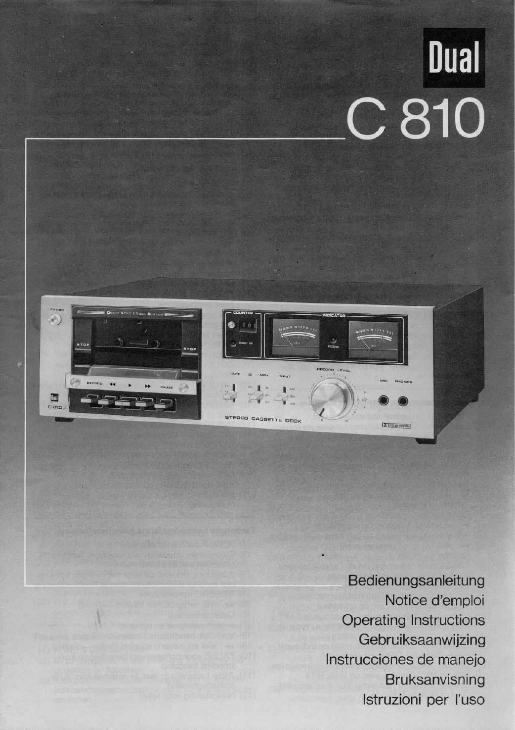 Dual C 810 Owners Manual