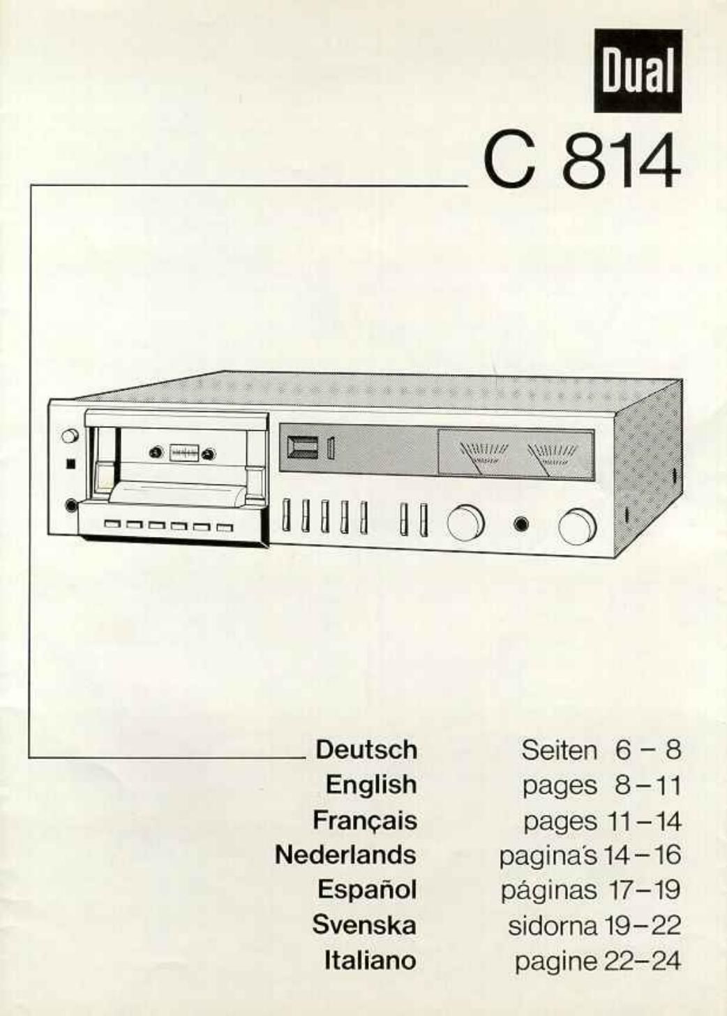 Dual C 814 Owners Manual