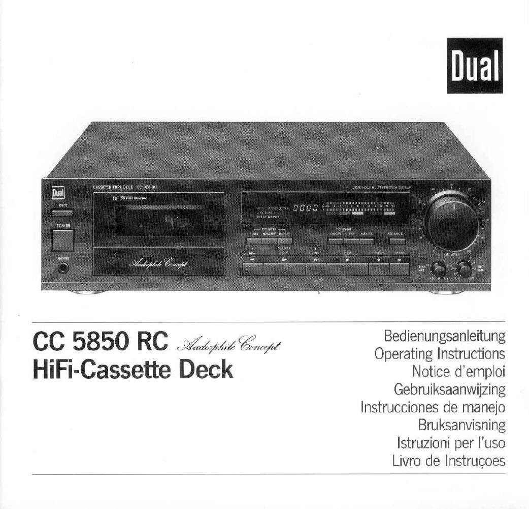 Dual CC 5850 RC Owners Manual