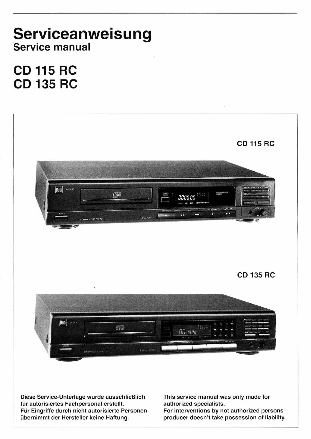 Dual CD 115 Service Manual