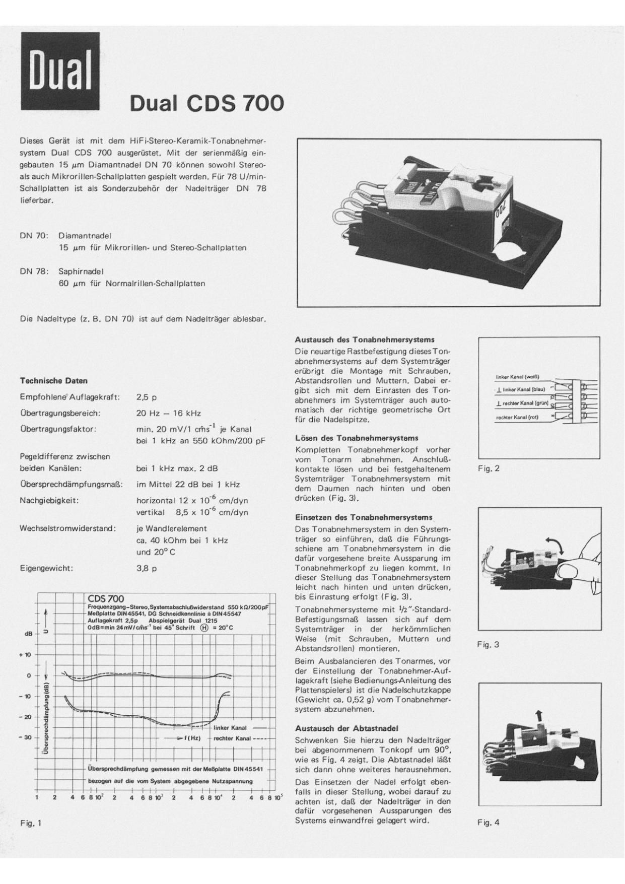 Dual CDS 700 Owners Manual