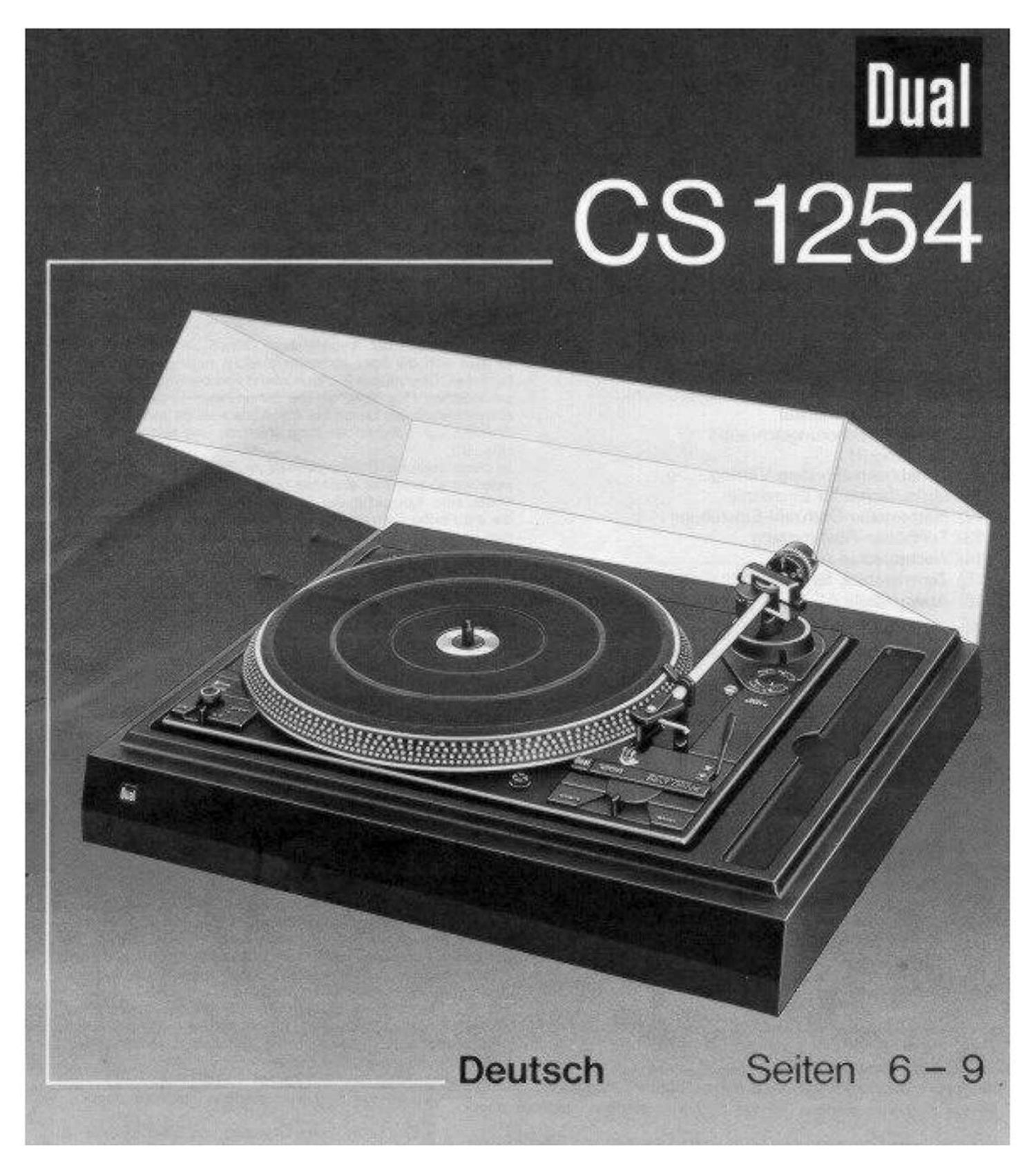 Dual CS 1254 Owners Manual