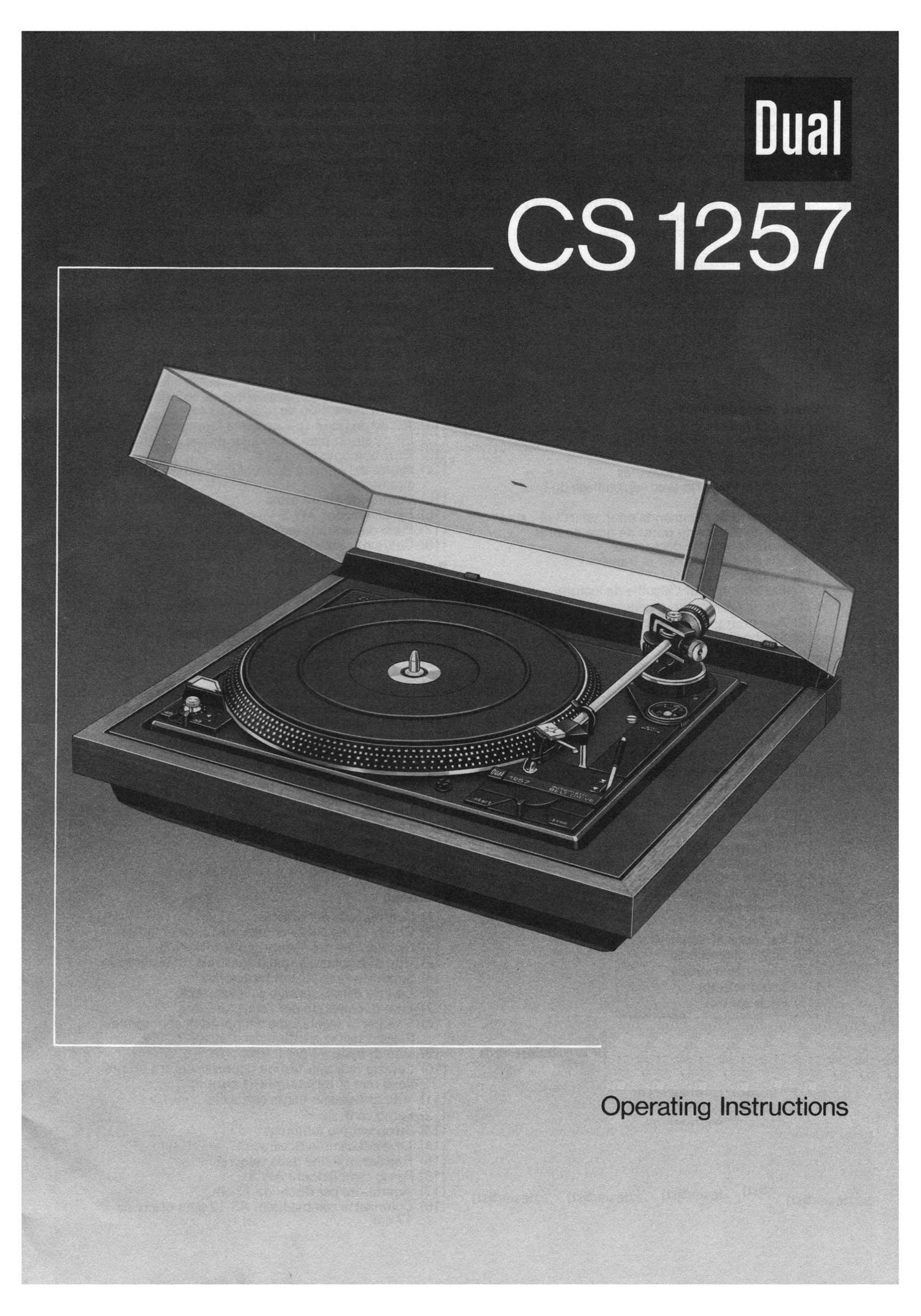 Dual CS 1257 Owners Manual