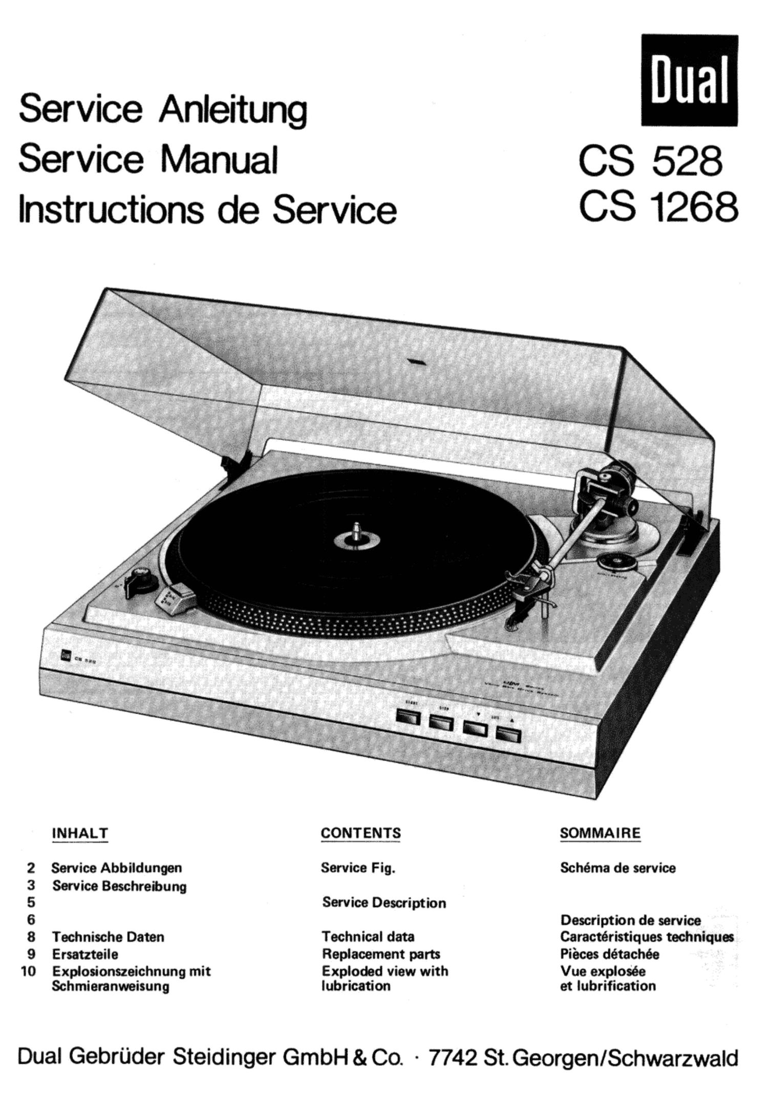 Dual CS 1268 Service Manual