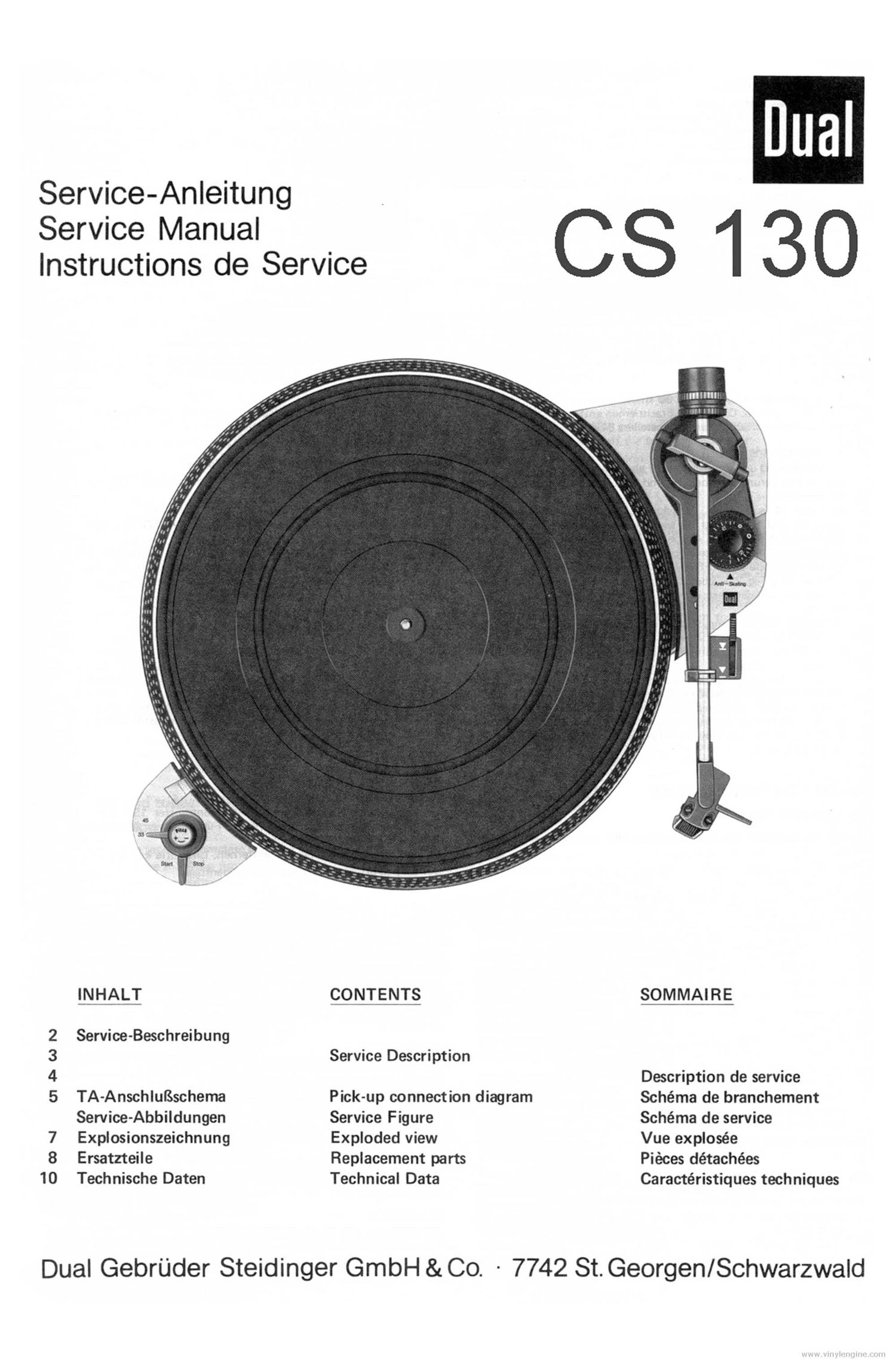 Dual CS 130 Service Manual