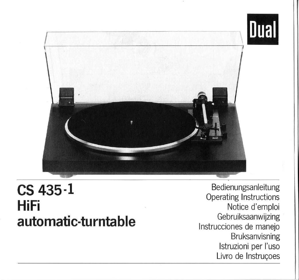 Dual CS 435 1 Owners Manual