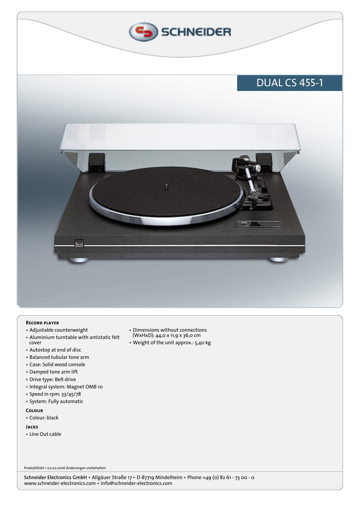 Dual CS 4551 Brochure