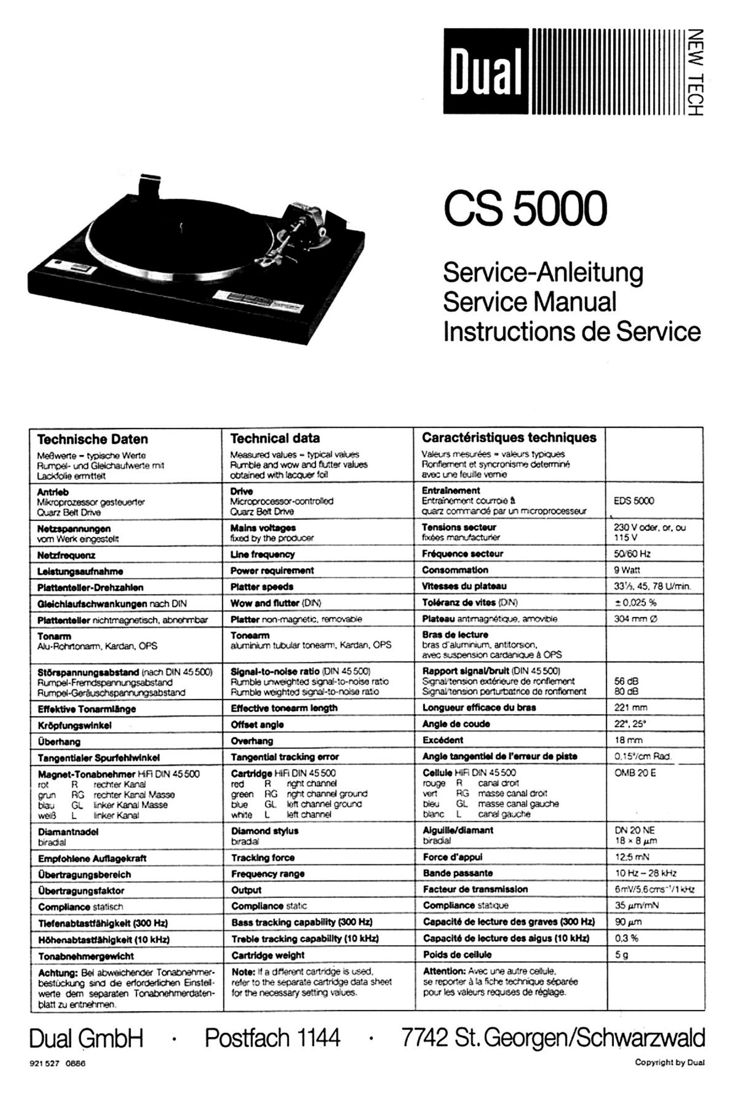 Dual CS 5000 Service Manual