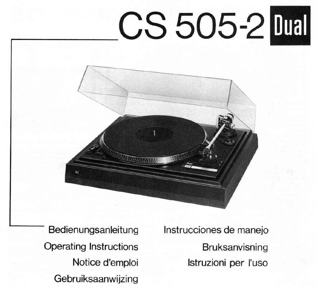 Dual CS 505 2 Owners Manual