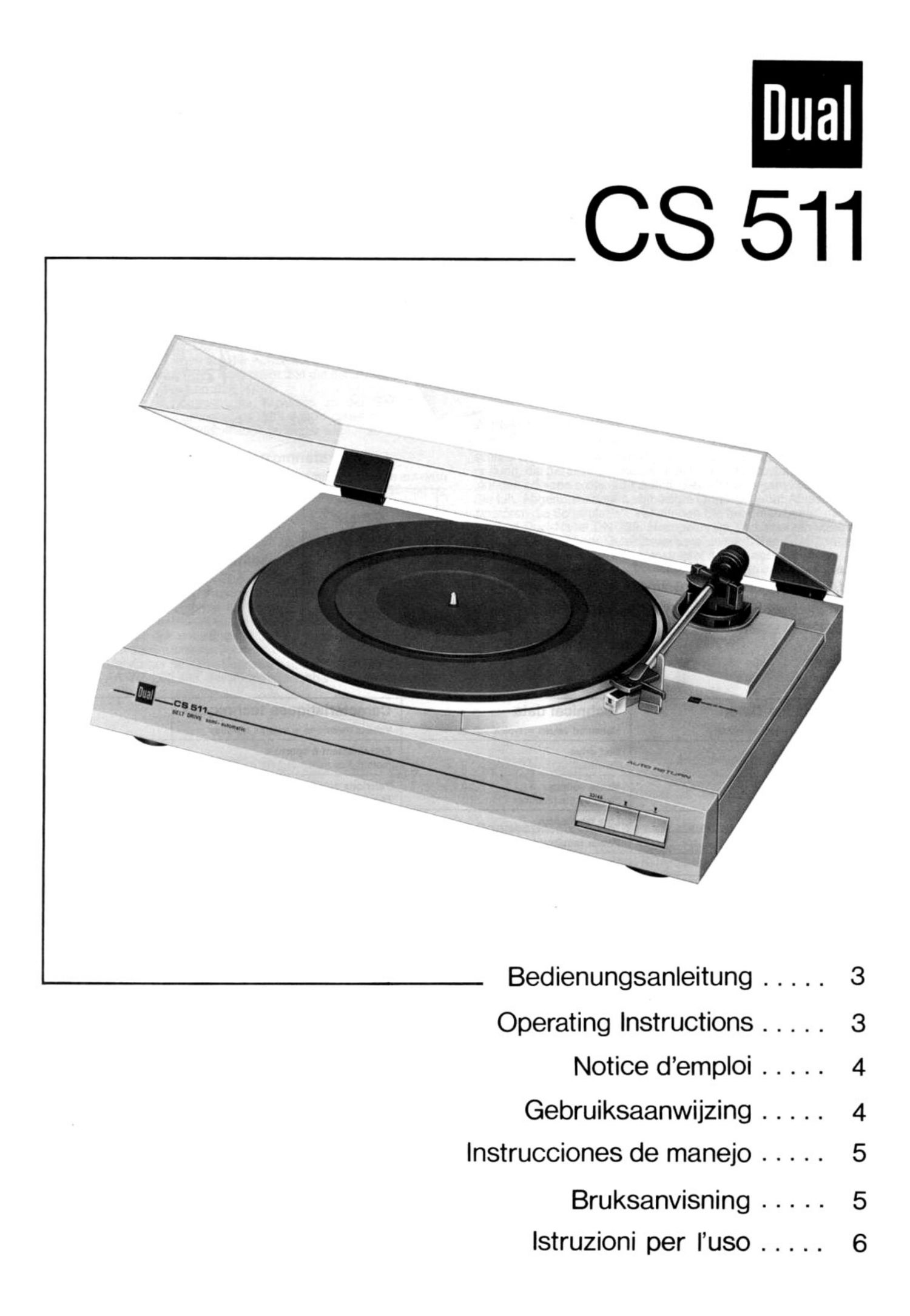 Dual CS 511 Owners Manual