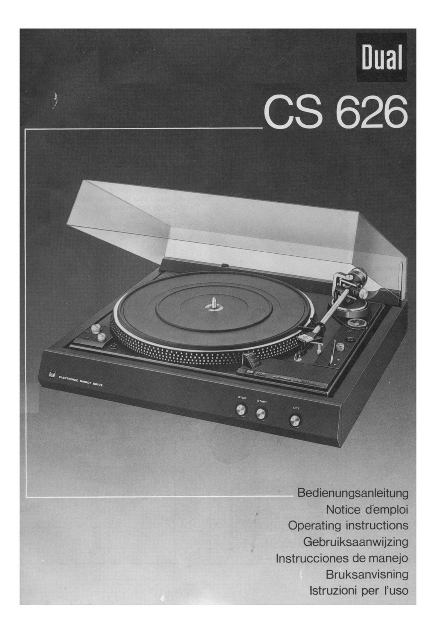 Dual CS 626 Owners Manual