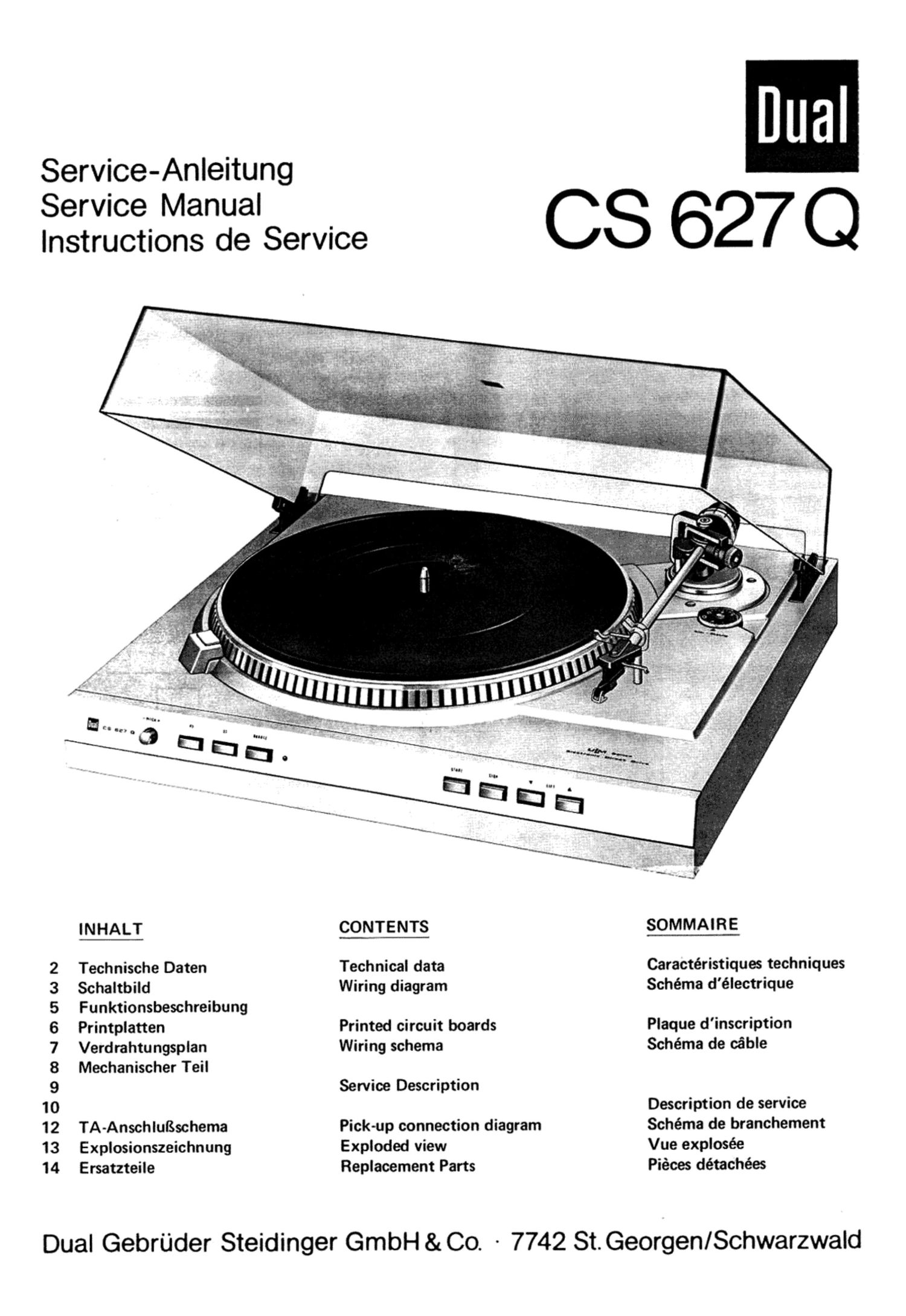 Dual CS 627 Q Service Manual