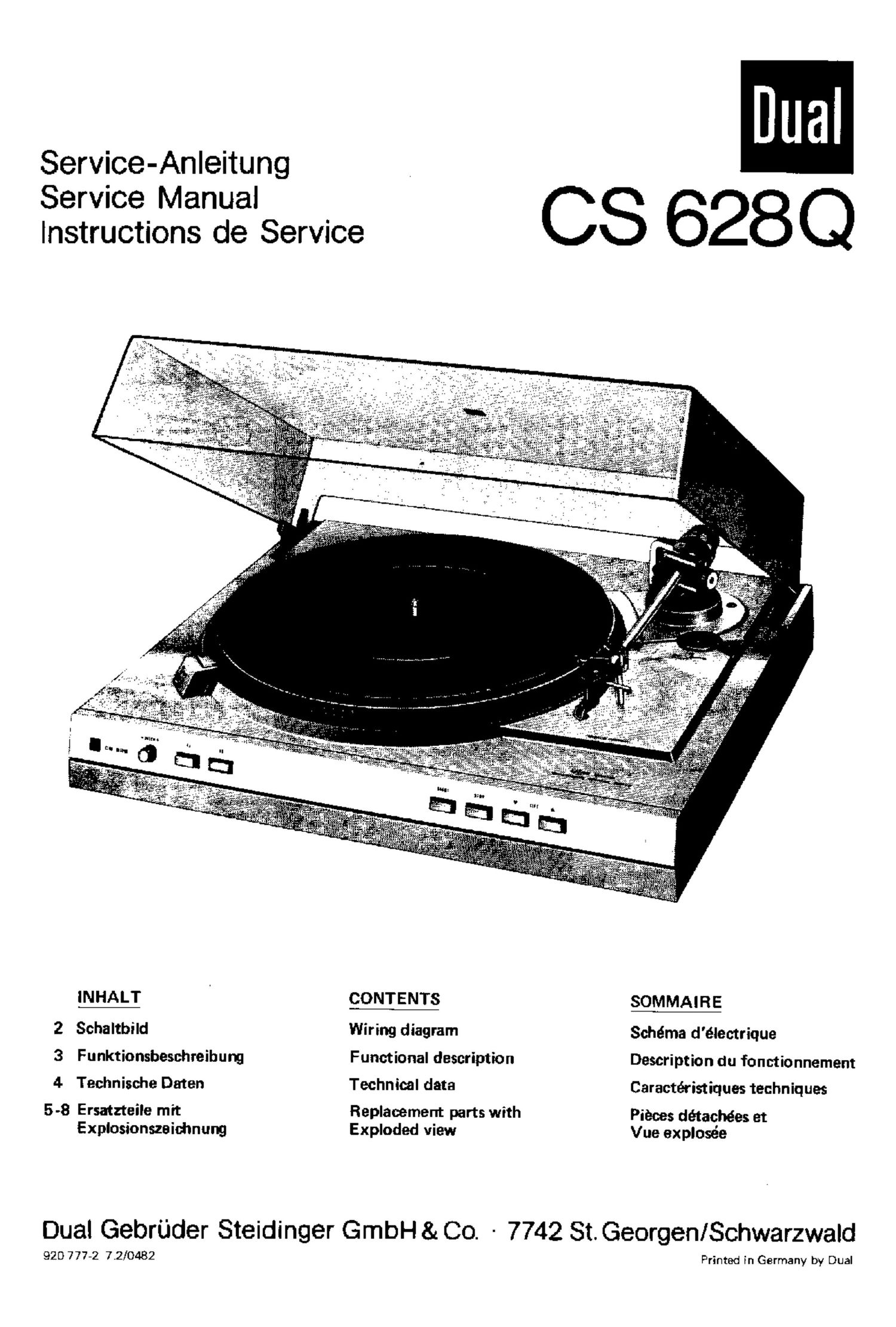Dual CS 628 Q Service Manual