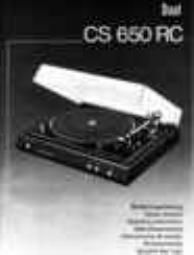 Dual CS 650 RC Owners Manual