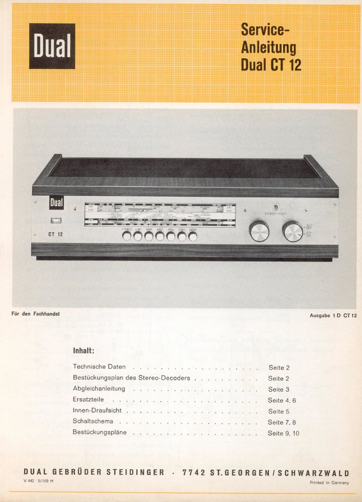 Dual CT 12 Service Manual