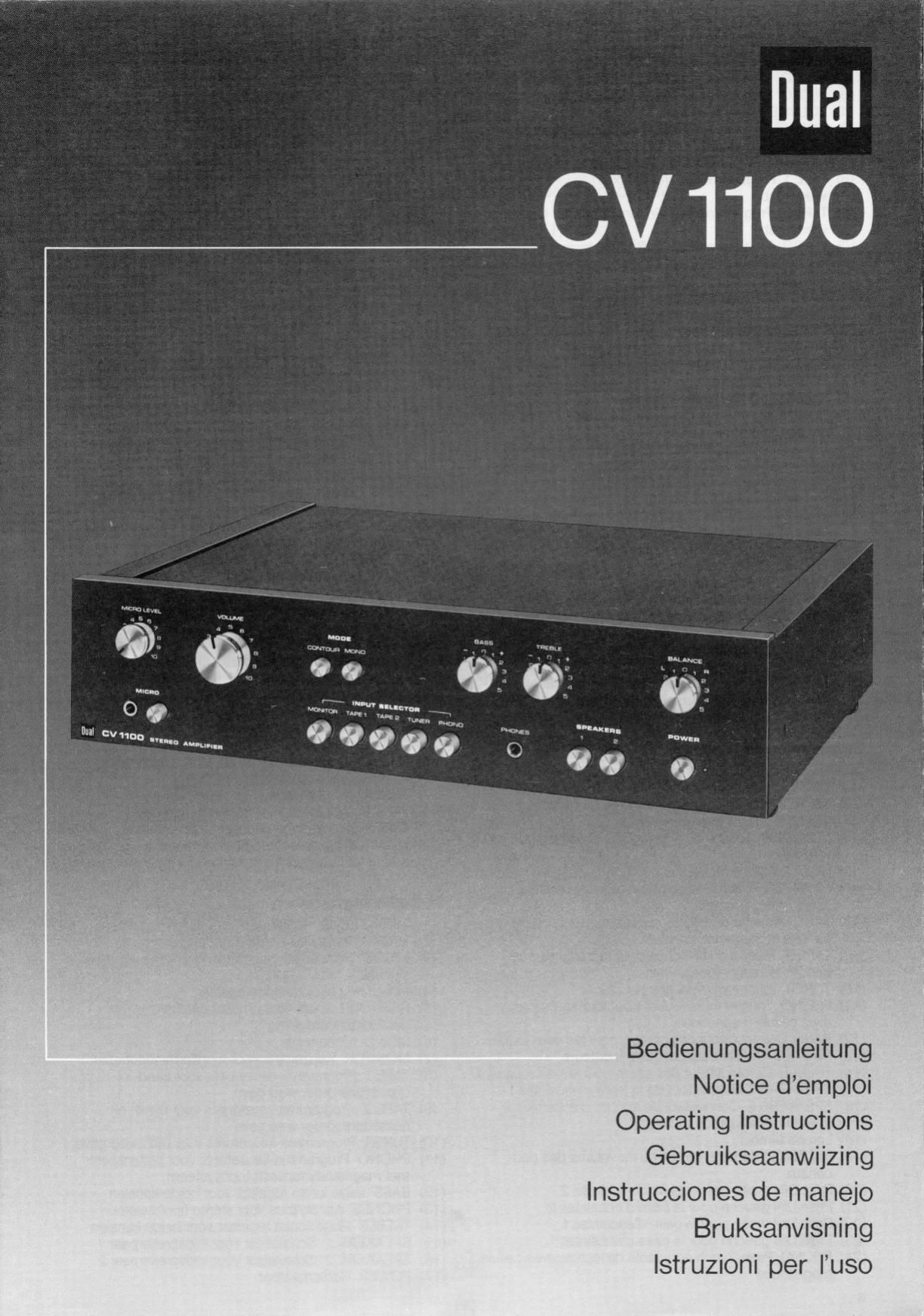 Dual CV 1100 Owners Manual