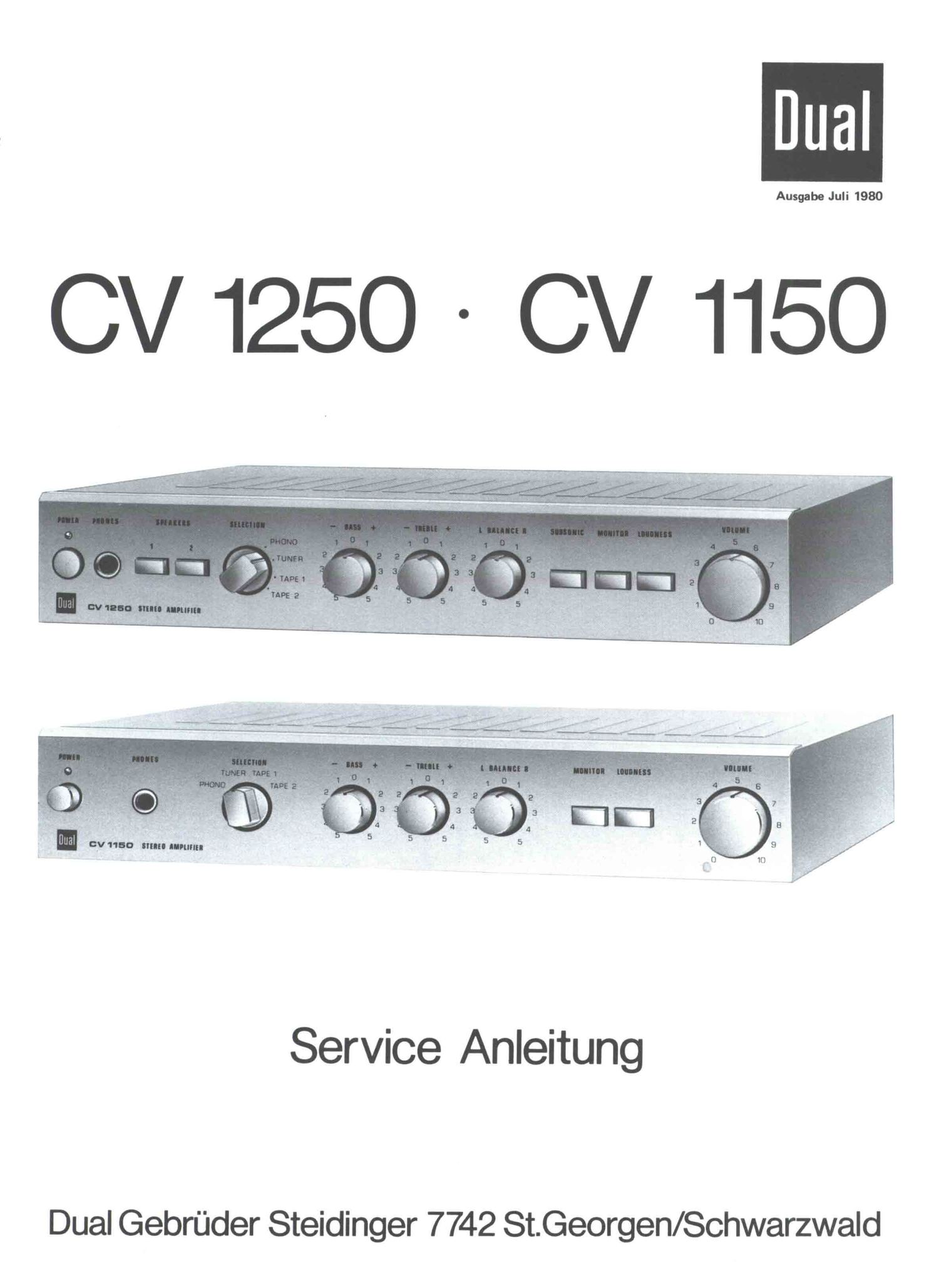 Dual CV 1150 1250 Service Manual