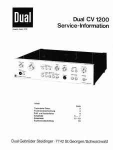 Dual CV 1200 Service Manual