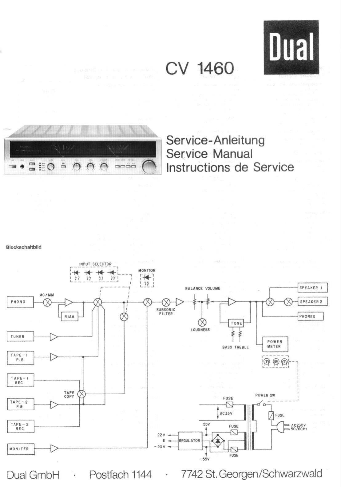 Dual CV 1460 Service Manual