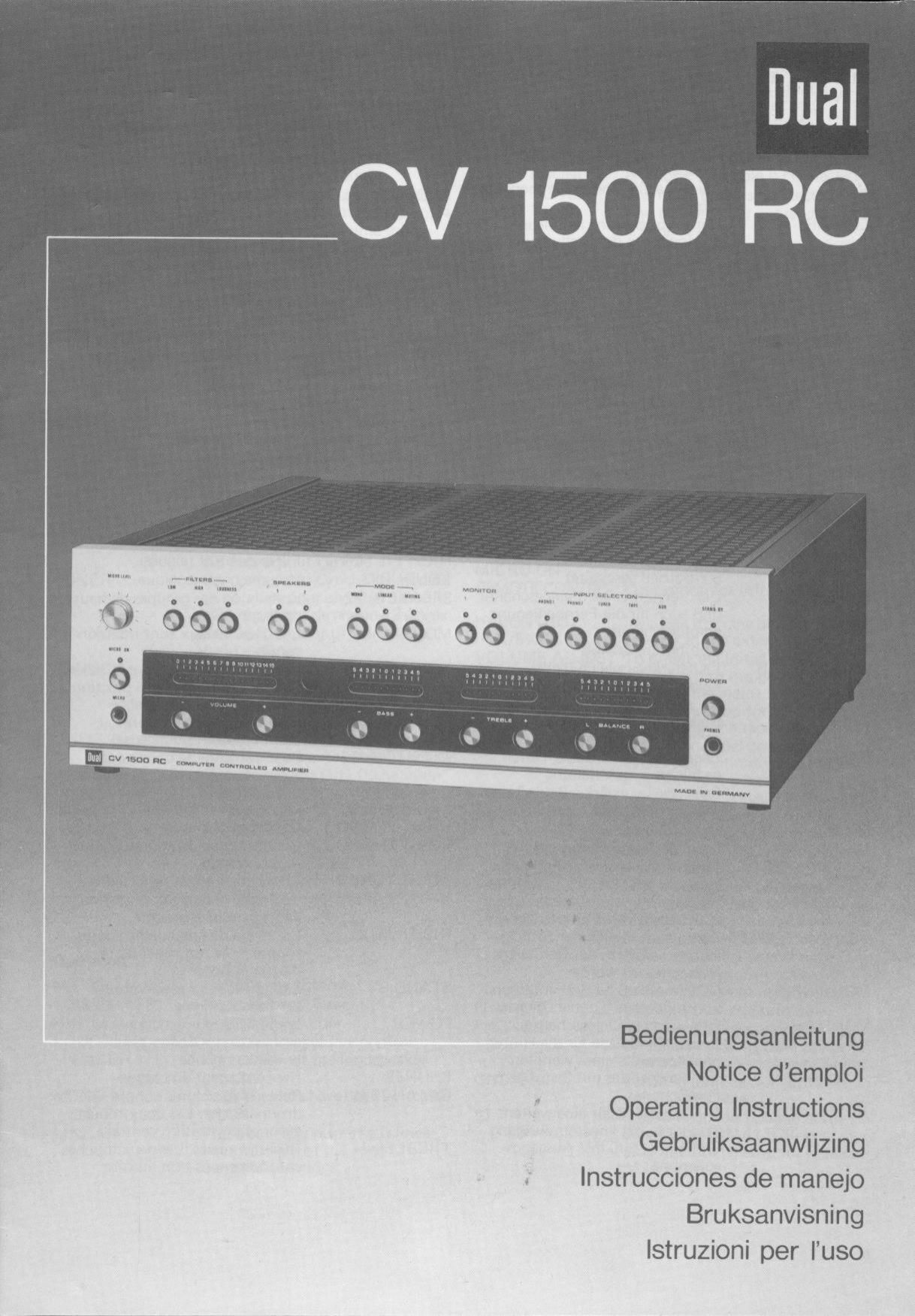 Dual CV 1500 RC Owners Manual