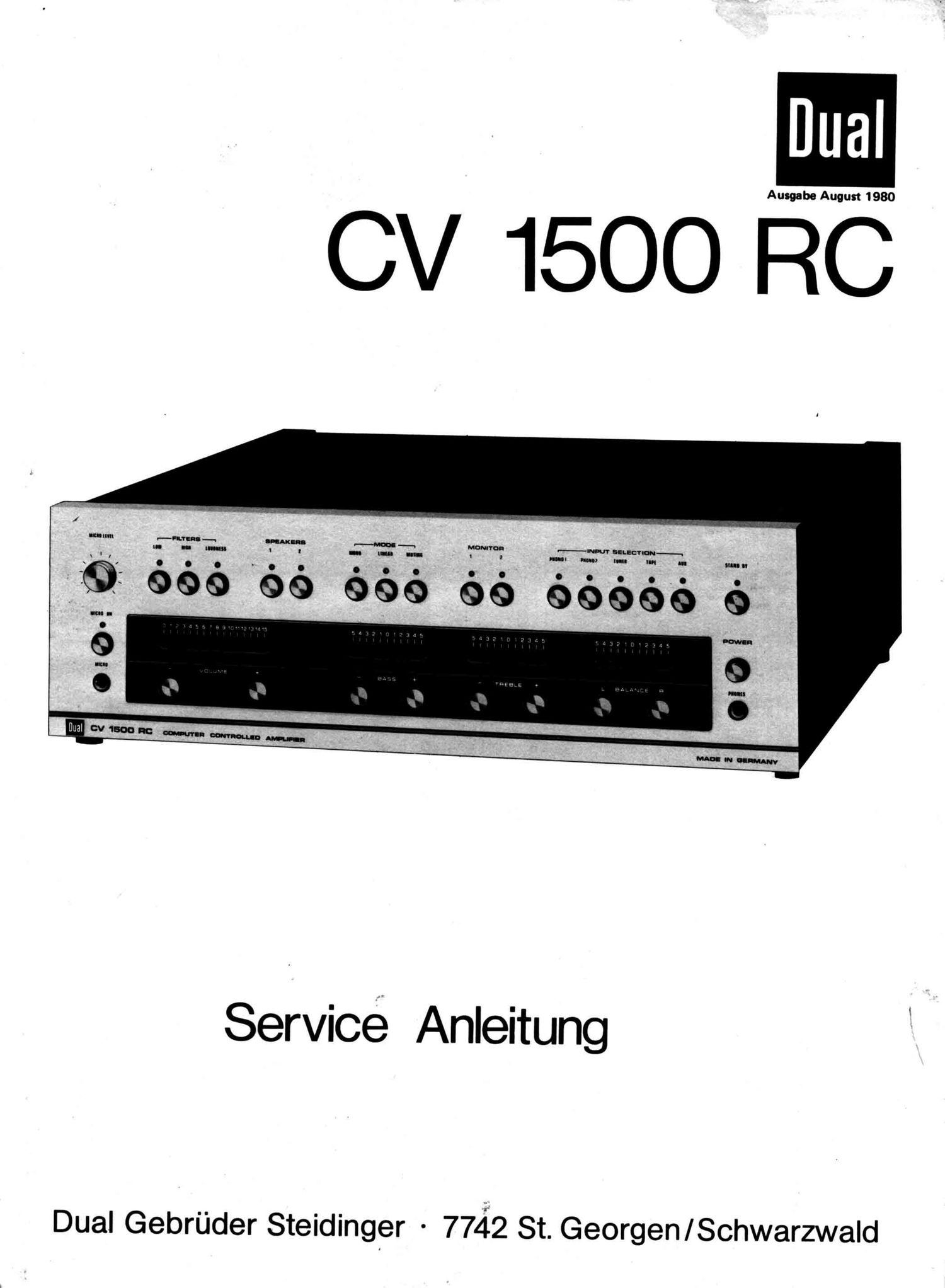 Dual CV 1500 RC Service Manual