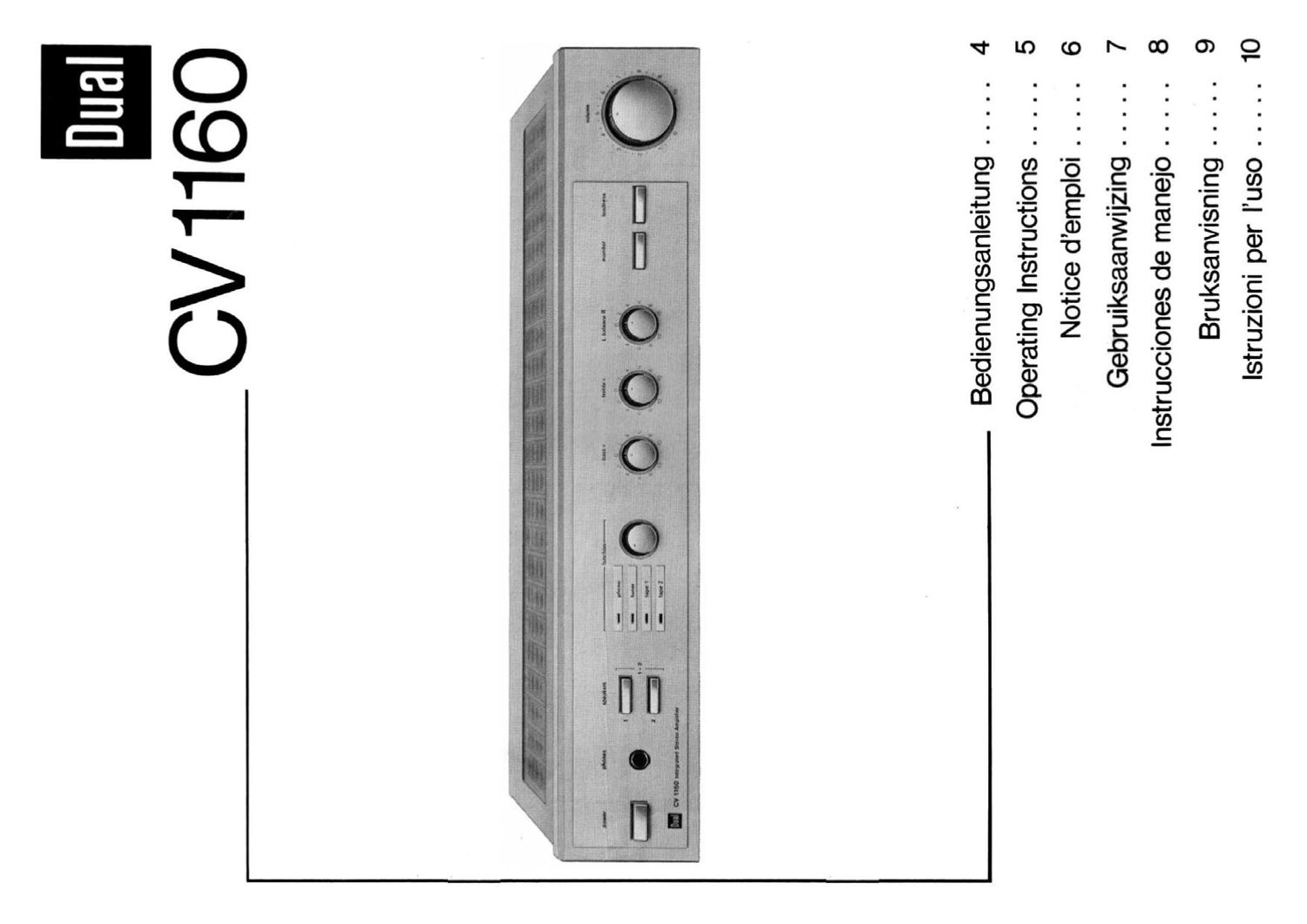 Dual CV 160 Owners Manual