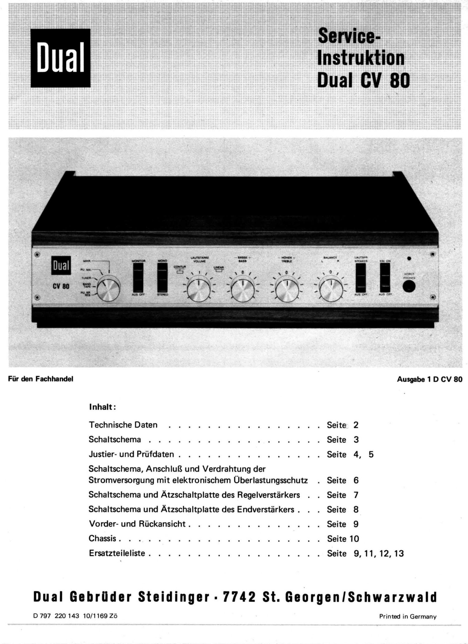 Dual CV 80 Service Manual