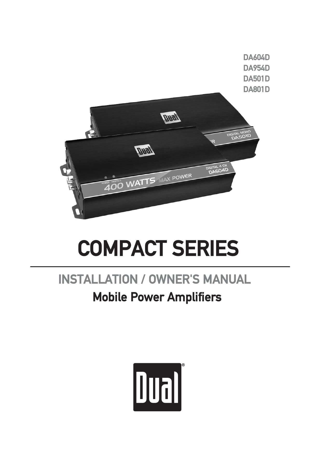 Dual DA 801D Owners Manual