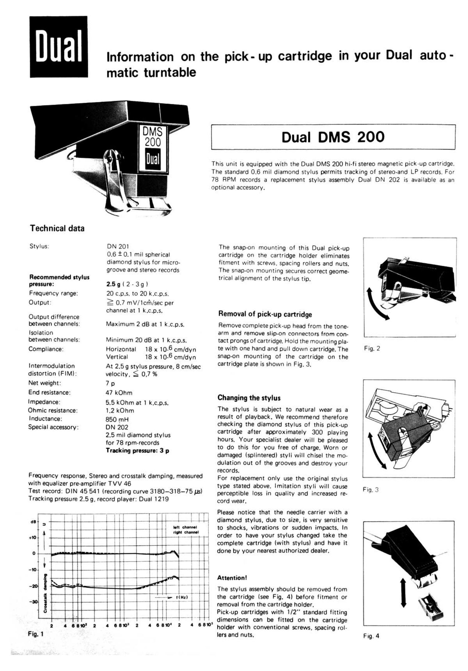 Dual DMS 200 Owners Manual