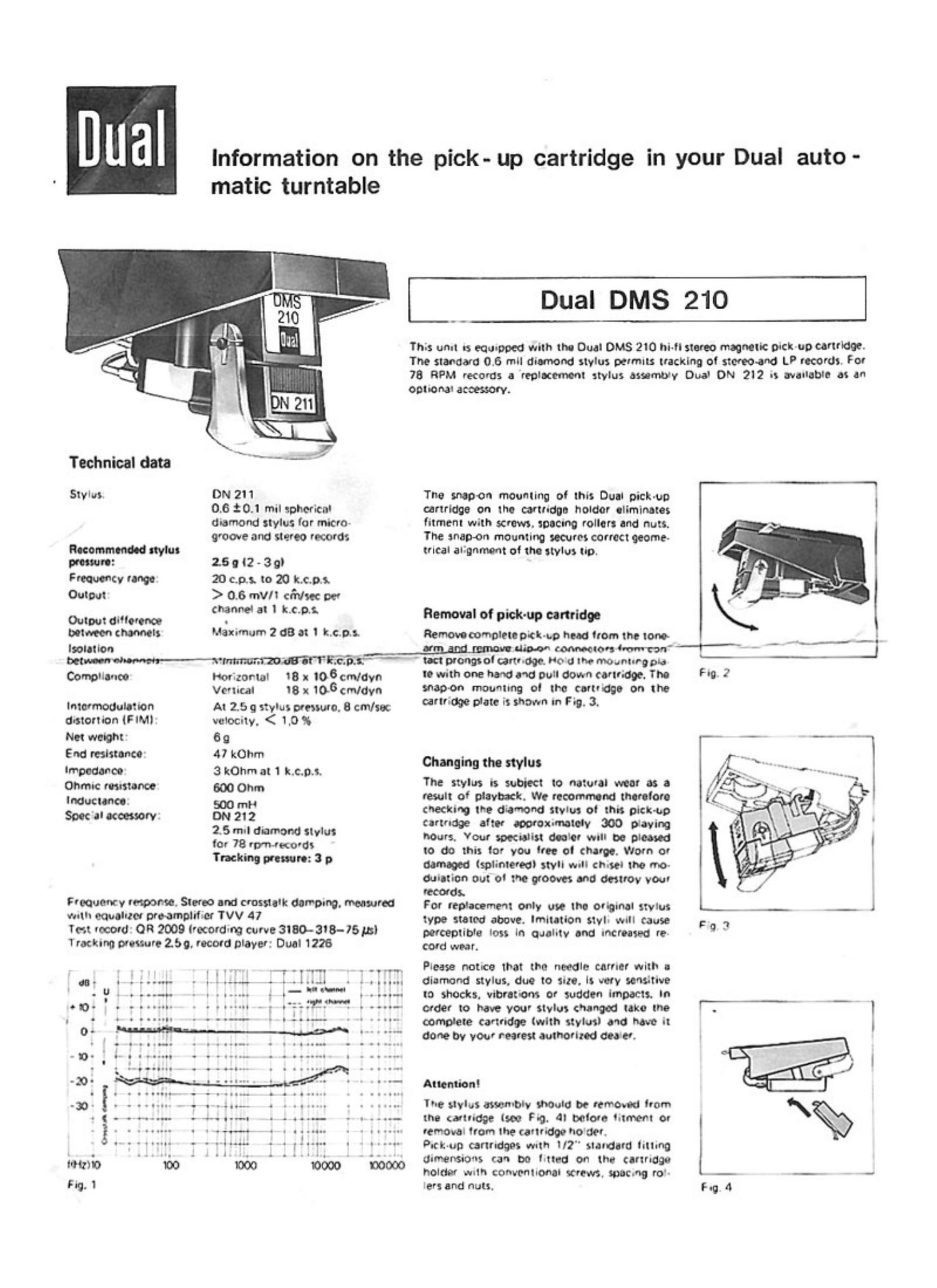 Dual DMS 210 Owners Manual