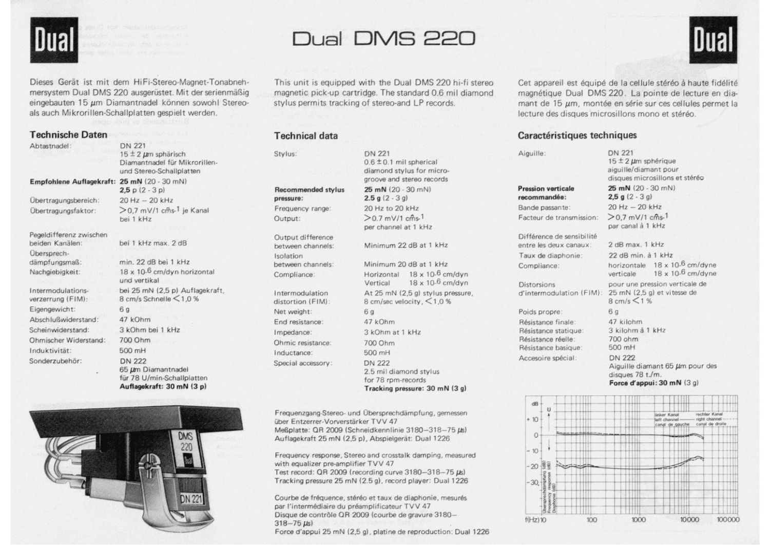 Dual DMS 220 Owners Manual