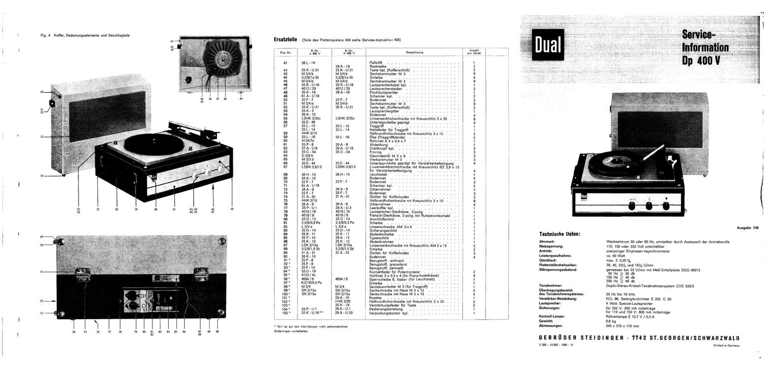 Dual DP 400 V Service Manual