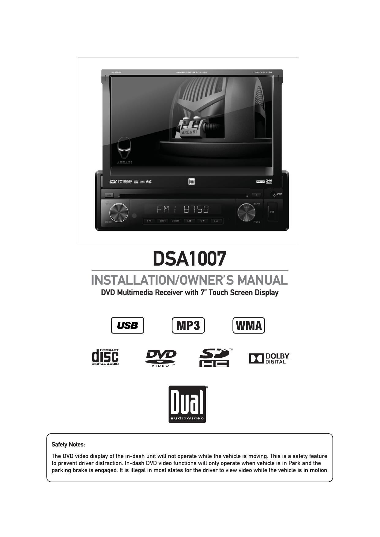 Dual DSA 1007 Owners Manual